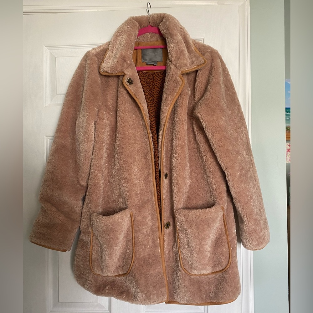 Anthropologie Tan Teddy Coat